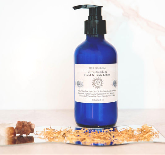 Body Lotion: 8 oz, Shea Butter, Olive Oil, Botanical Extracts, Essential Oils