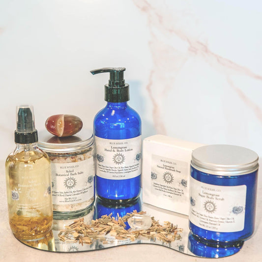 5 Piece Bath & Body Gift Bundle: Customizable Scents, Bonus Accessories